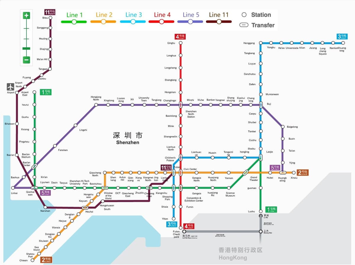 Metra Shenzhen mapę 2016