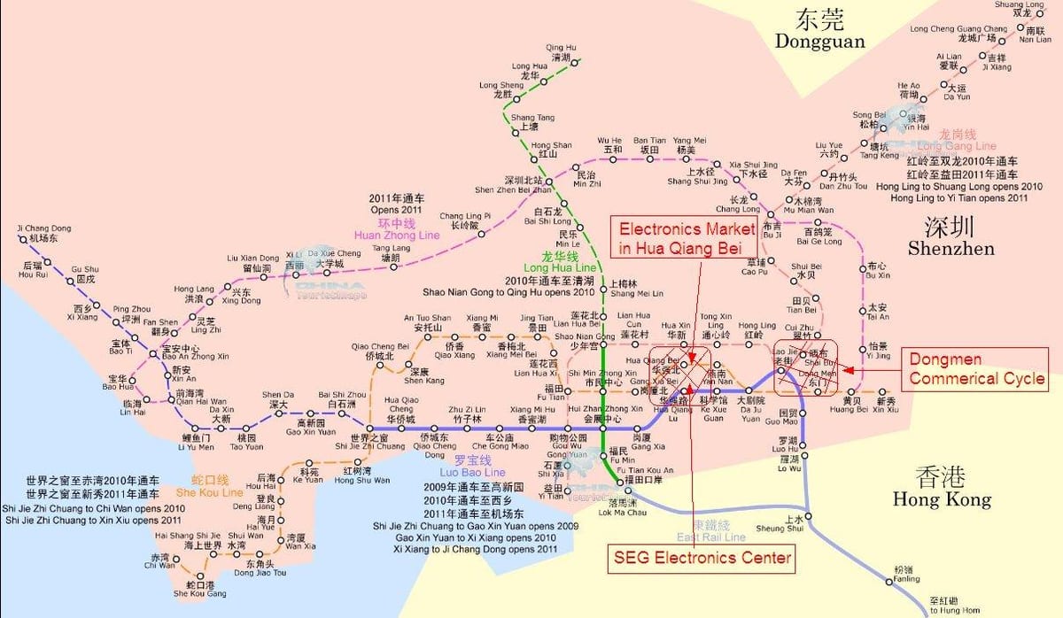 Mapa rynku Shenzhen elektronika 