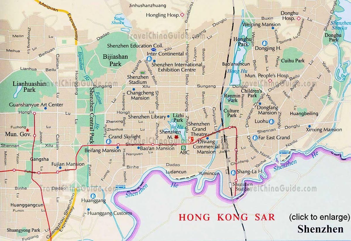 Shenzhen, Guangdong Chiny na mapie