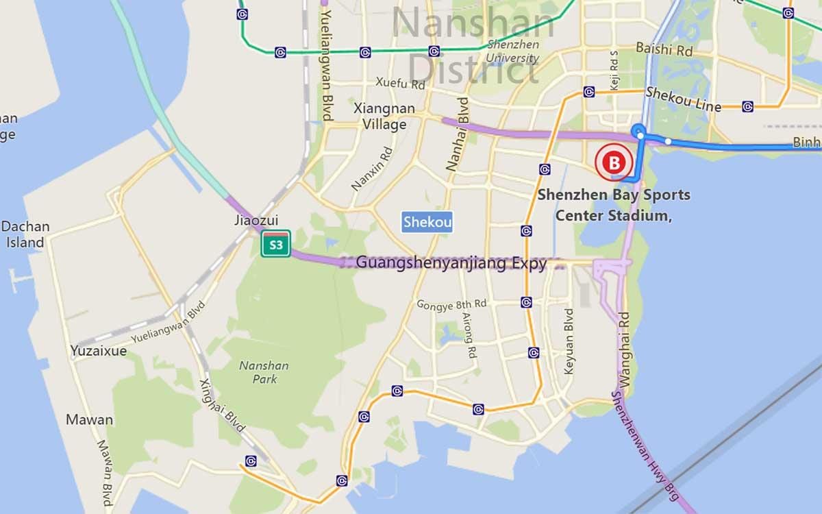 mapa Shenzhen bay 