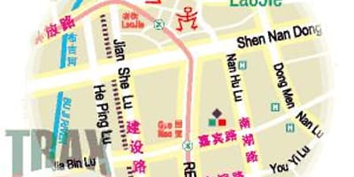 Rynek dongmen mapie Shenzhen 