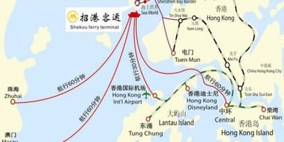 Mapa przystań promowa w Shekou
