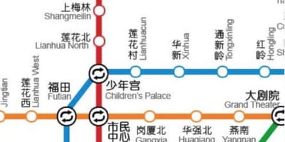 Mapa dworca kolejowego w Shenzhen 
