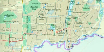 Mapę ulica Shenzhen 